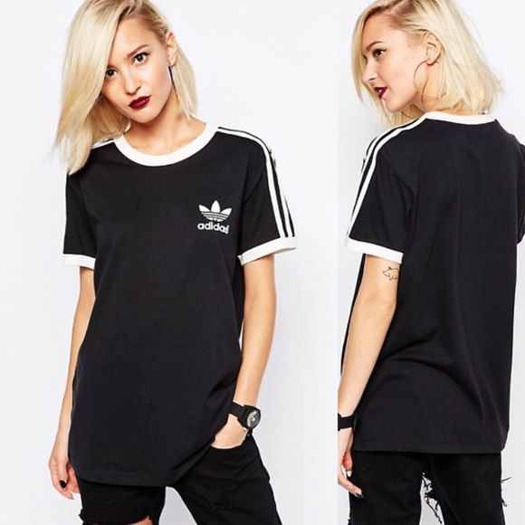 adidas Tops - Adidas Originals 3 Stripes Black T-Shirt Tee